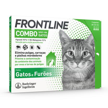 Frontline® Combo Gatos 3 Pipetas Antipulgas e Carraças