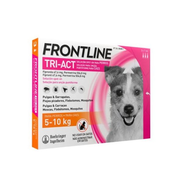 Frontline® Tri-Act Spot-On Cães 5-10 kg 3 Pipetas