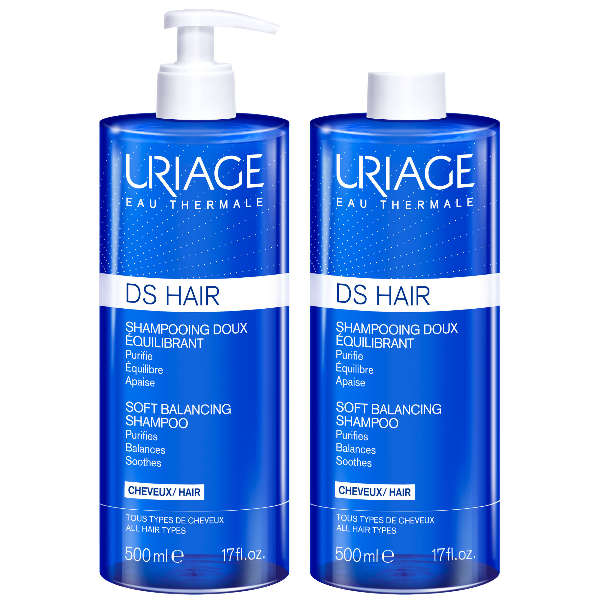 Uriage Pack DS Hair Champô Suave Equilíbrio 2x500mL