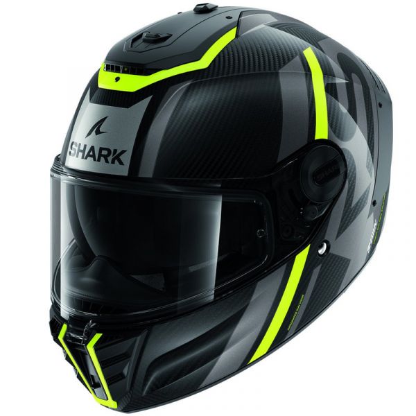 SHARK Capacete Spartan RS Carbon Shawn Carbon / Yellow / Anthracite L