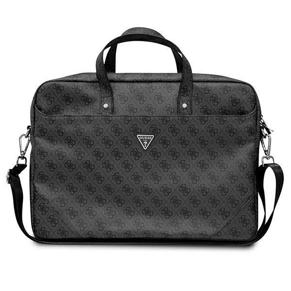 Guess Mala Saffiano 4G Triangle Logo para Portátil até 16" Preta