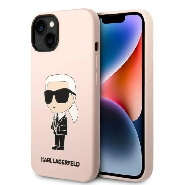 Karl Lagerfeld Capa Silicone para iPhone 14 Plus Pink