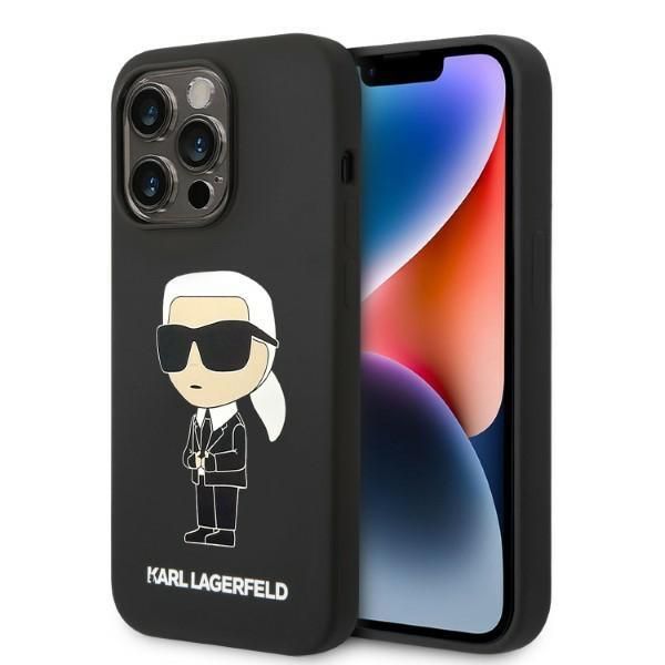 Karl Lagerfeld Capa Silicone Ikonik MagSafe para iPhone 14 Pro Black