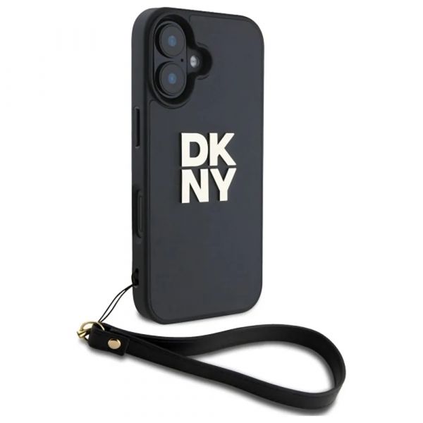 DKNY Capa com Correia de Pulso para iPhone 16 Black