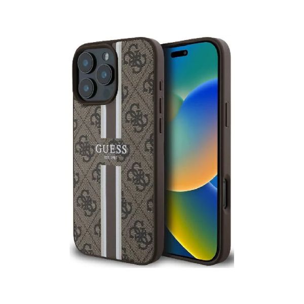 Guess Capa Magsafe para iPhone 16 Pro Brown