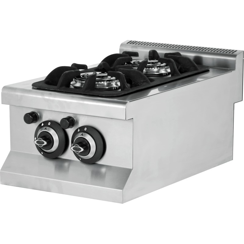 Fogão a gás de mesa 2 queimadores 2×3,6 kw 400x635x285mm