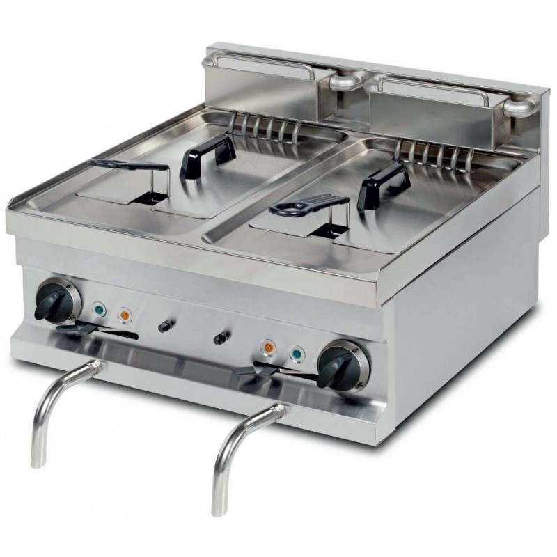 Fritadeira elétrica de mesa 8+8 litros 7,5+7,5kw 600x600x265mm