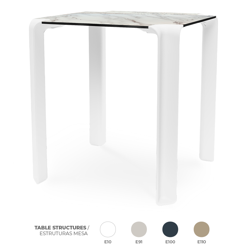 Pack 8 Mesas Iris White Marble