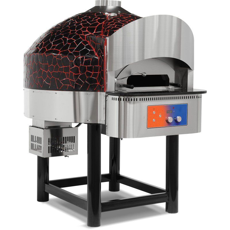 Forno para Pizza a Gás com Base Giratória em Pedra 6 Pizzas Diâmetro 300 mm