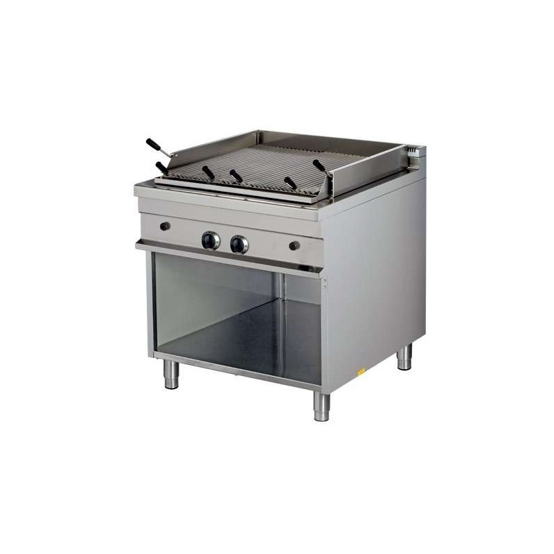 Grelhador a gás pedra vulcânica 7.5+7.5kW 850x900x900mm