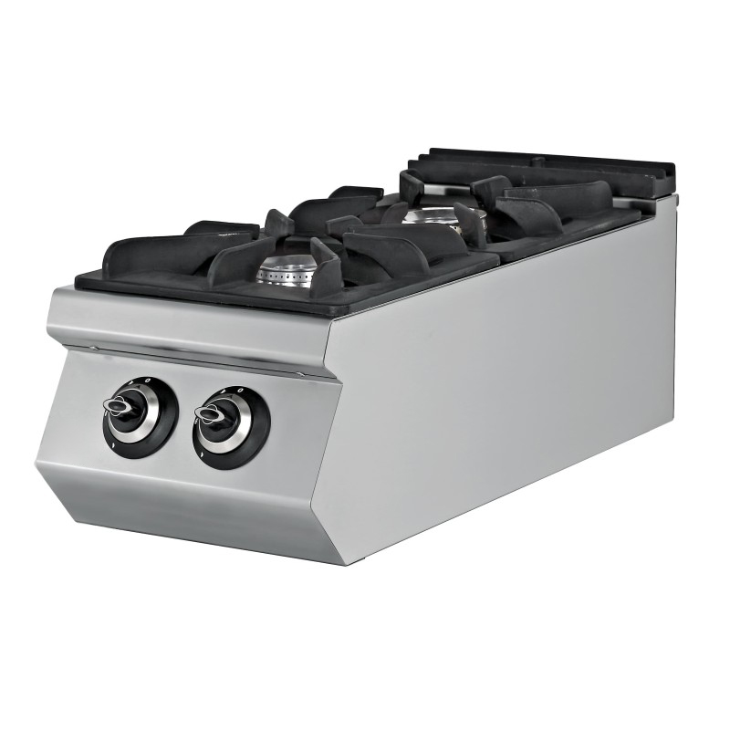 Fogão a gás de mesa 2 queimadores 2 x 7,15 kw 400x730x300mm