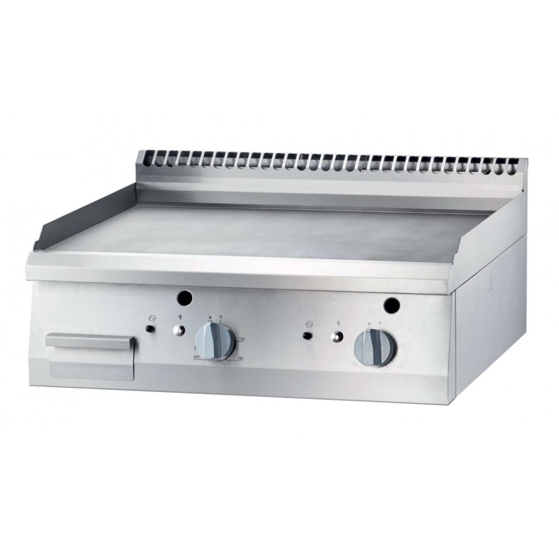 Frytop a gás em aço retificado 6,5kW 400x700x250mm
