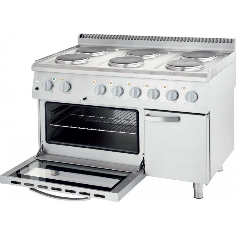 Fogão elétrico de 6 queimadores com forno 6X2,6KW