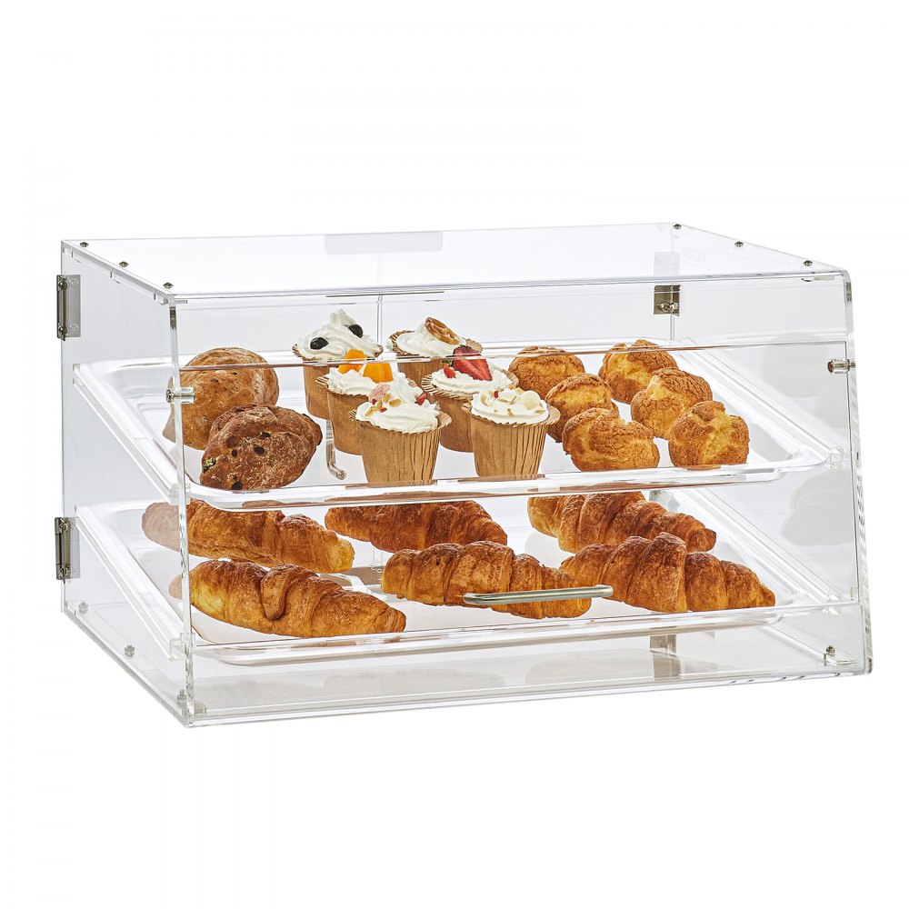 Vitrine de pastelaria com duas estantes destacáveis