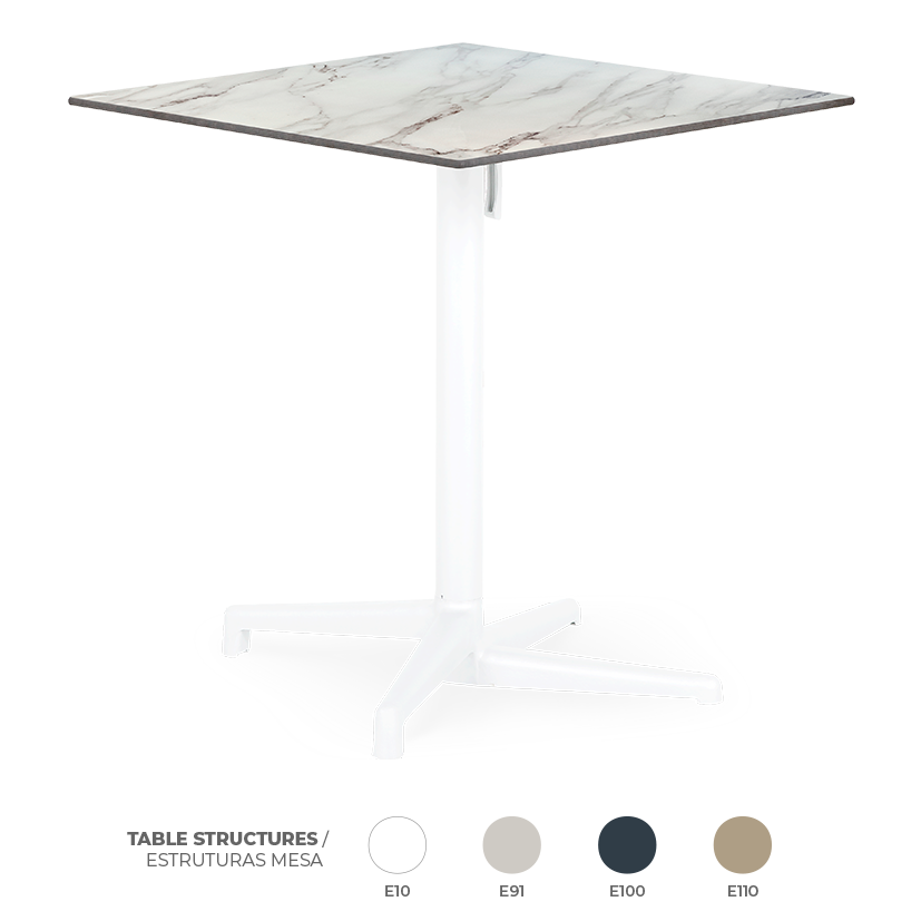 Pack 12 Mesas Boomerang White Marble