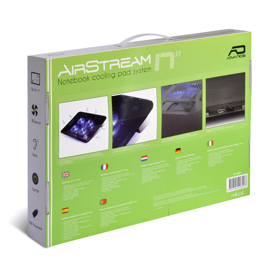 ADVANCE AIRSTREAM 17" NOTEBOOK COOLING PAD