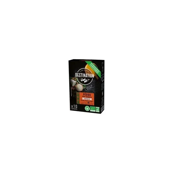 Destination Bio Cápsulas Biodegradáveis Pur Arabica Peru Bio 10 Cápsulas de 5.5g
