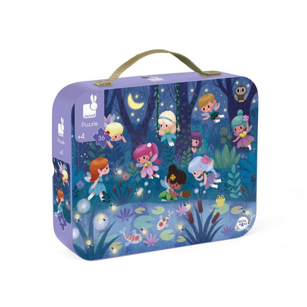 Janod Hat Box Puzzle Fairies and Waterlilies 36 Peças - JAN098
