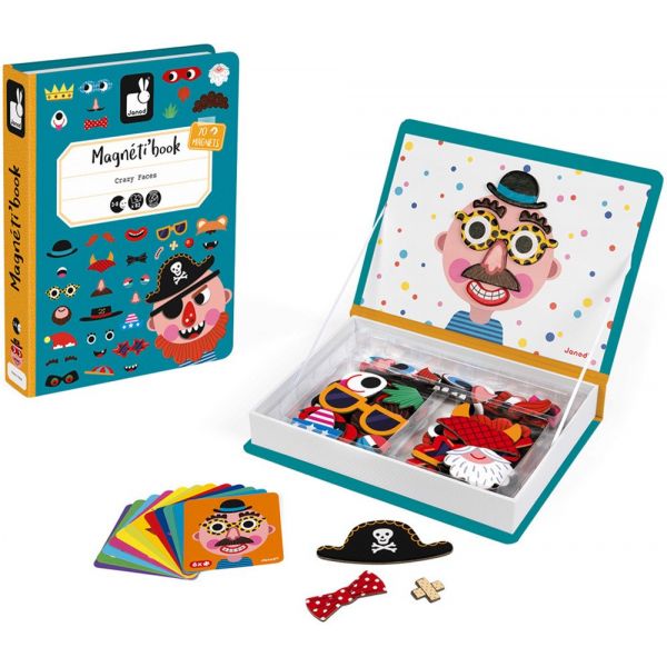 Janod MagnetiBook Crazy Faces Chicos 3a+ - 3700217327163