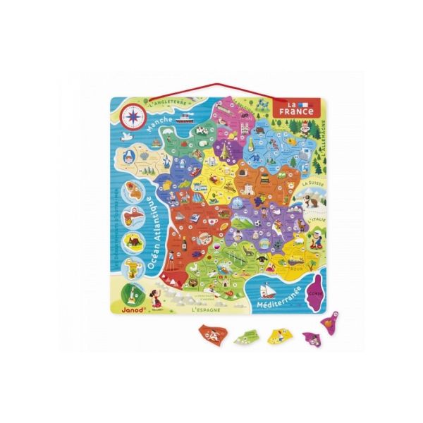 Janod Puzzle Magnético Mapa França de 93 Peças - J05480