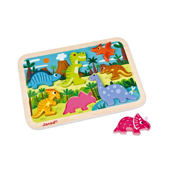 Janod Puzzle Encaixável 7 Peças Dinossauros - JAN030