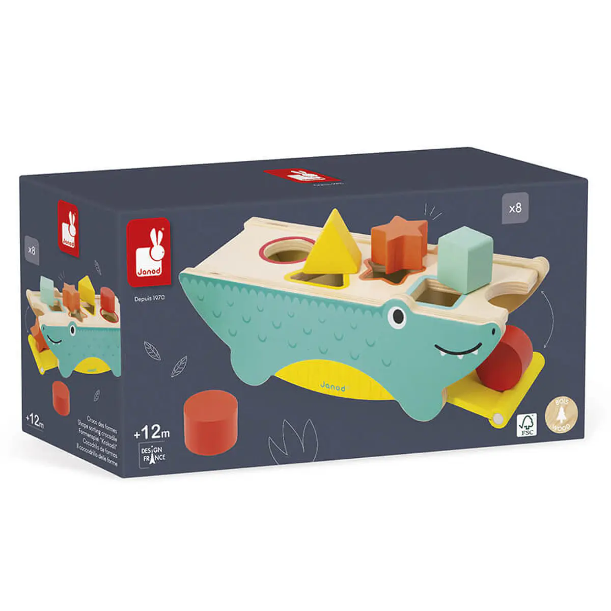 Janod Jogo de Formas em Madeira Crocodilo Tropik - J08267