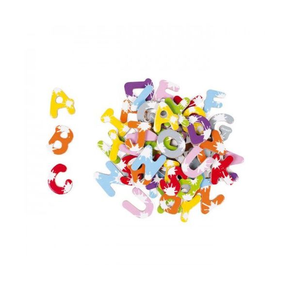 Janod Conjunto de 52 Letras Splash em Madeira +3 Anos - J09612