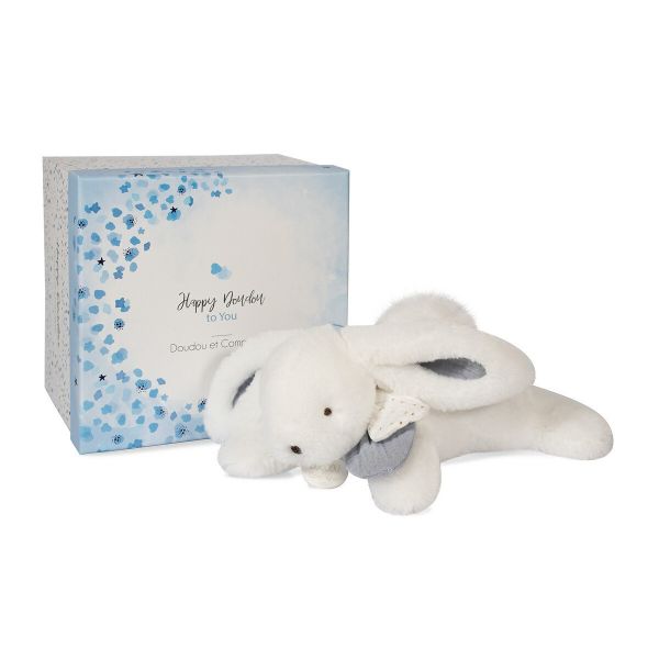 Doudou Et Compagnie Peluche Happy Glossy, 25 cm Branco