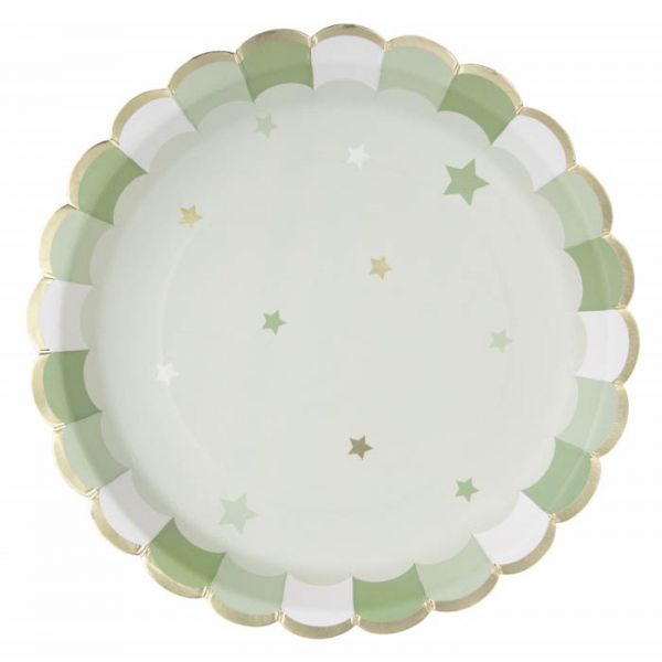 Tim E Puce Pratos 23cm com rebordo Dourado - Verde Macaroon 8 un. - 550667114