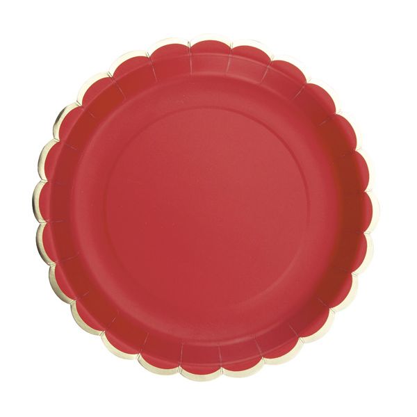 Tim E Puce Pratos 23cm com rebordo Dourado - Vermelho 8 un. - 550670091