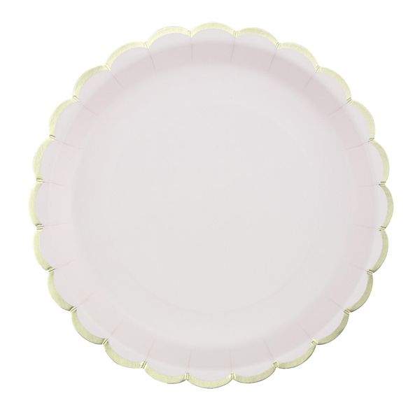 Tim E Puce Pratos 23cm com rebordo Dourado - Rosa Pastel 8 un. - 550673252