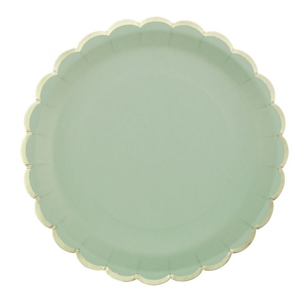 Tim E Puce Pratos 23cm com rebordo Dourado - Verde Oliva 8 un. - 550683107