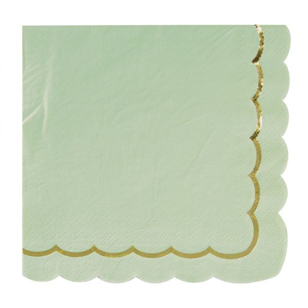 Tim E Puce Guardanapos com rebordo Dourado - Verde Oliva 16 un. - 550683121