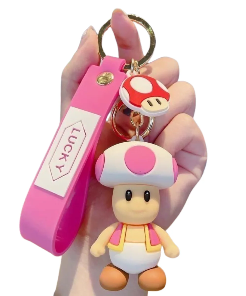 Chaveiro Toad Miniatura | Super Mario Bros Rosa