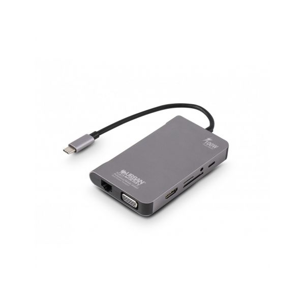 Urban Factory Docking Station TCM16UF USB-C 100W Dual Screen VGA HDMI 4K Gigabit Ethernet