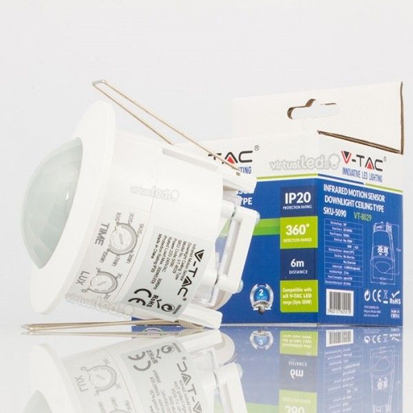 V-TAC Sensor de Movimento de Encastrar 300W 360º - 5090