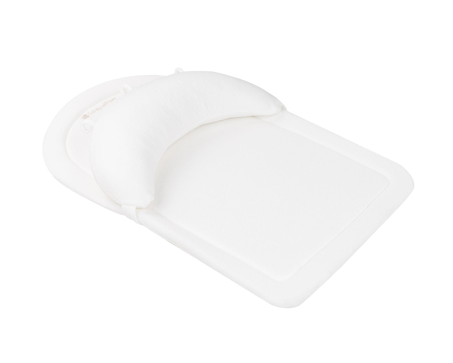 Almofada de espuma viscoelástica Airknit para brincadeiras Tummy Time, branco