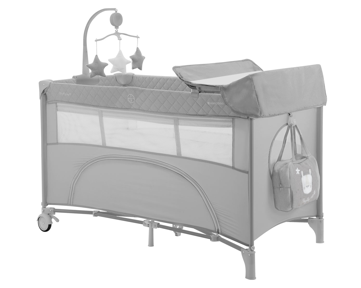 Cama de viagem Nighty Night de 2 andares, cinzento