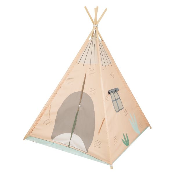 Kikkaboo Tipi em Madeira com Tapete de Atividades Almofadado - Orange House