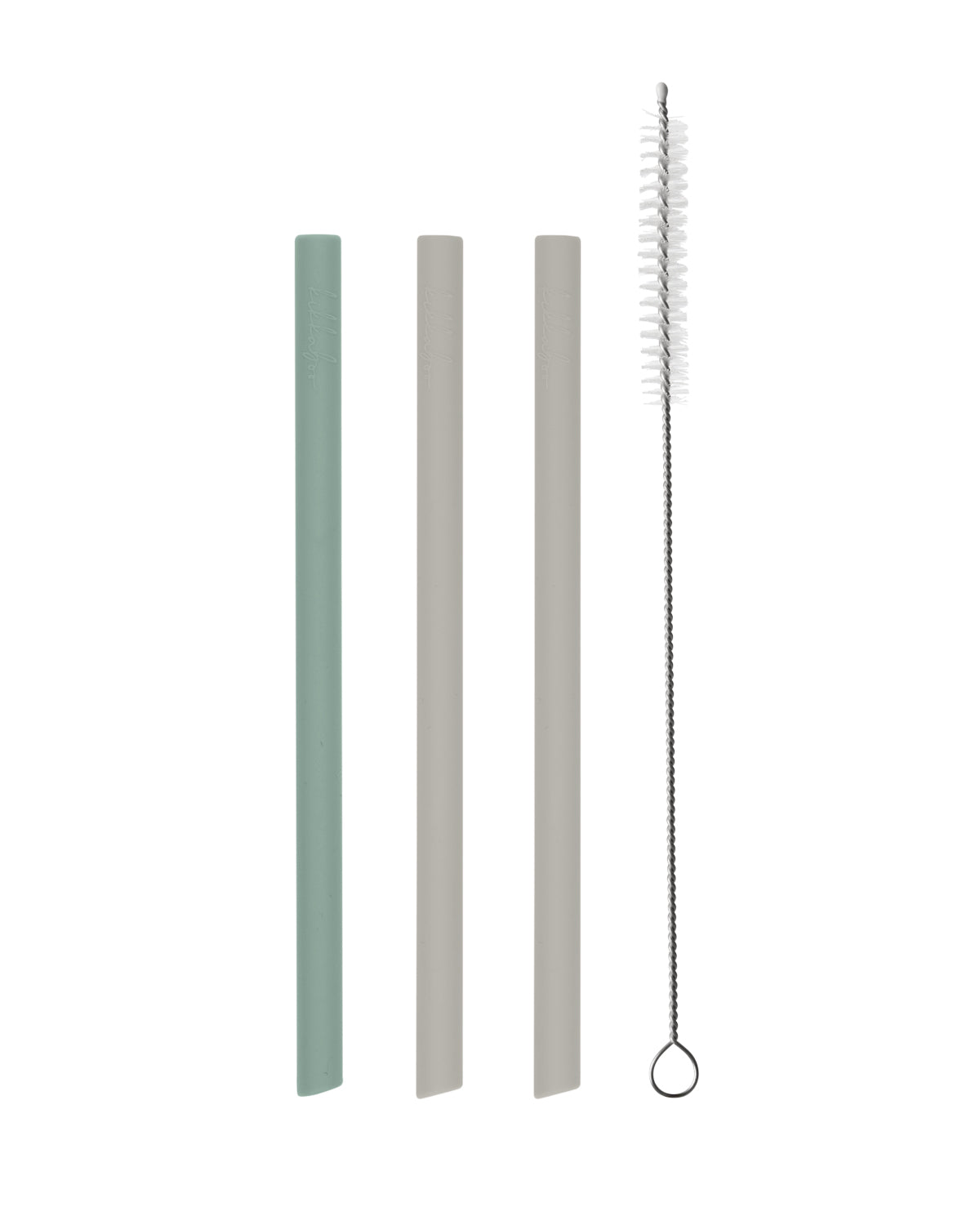 Conjunto de 3 palhinhas de silicone Platinum Sage