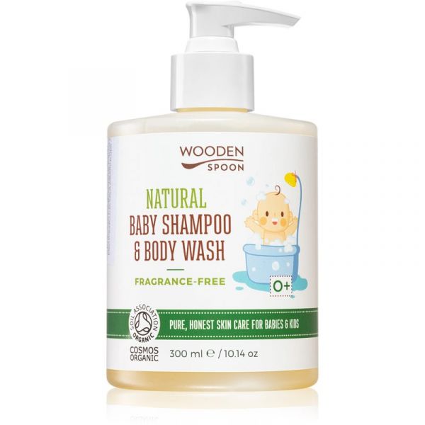 Woodenspoon Natural Shampoo e Gel de Banho para Crianças sem Perfume 300ml
