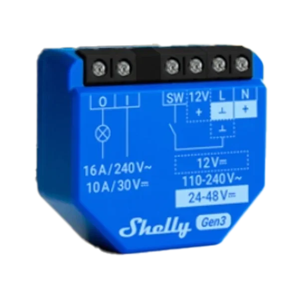 Shelly 1 Gen3 Módulo Inteligente Wi-Fi Relé com Contacto Seco