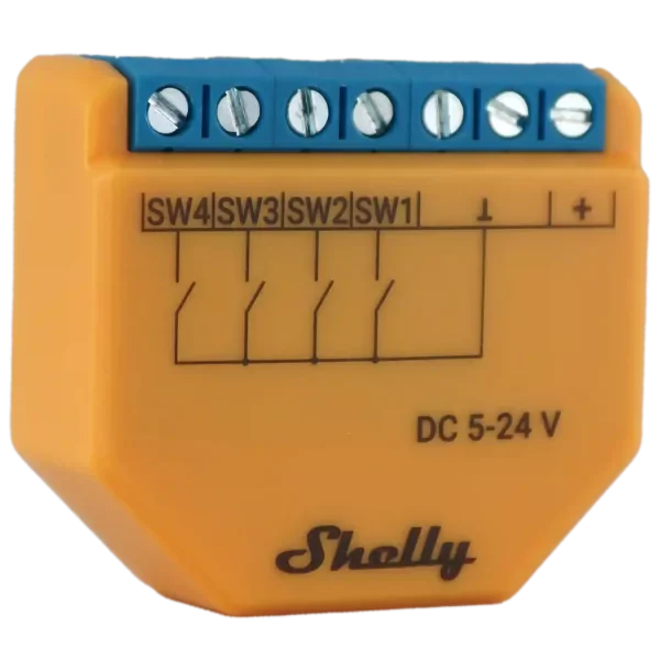 Shelly Plus i4DC Interruptor Inteligente Wi-Fi DC 4 Canais