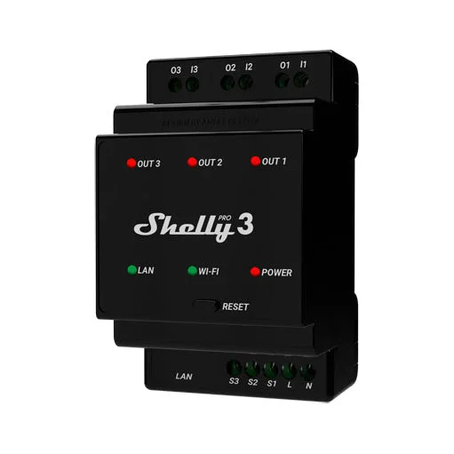 Shelly Pro 3 - Módulo WiFi/BT/LAN