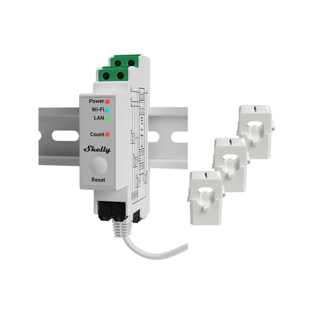 Shelly Medidor Trifásico 120A WiFi - Shelly Pro 3EM V2