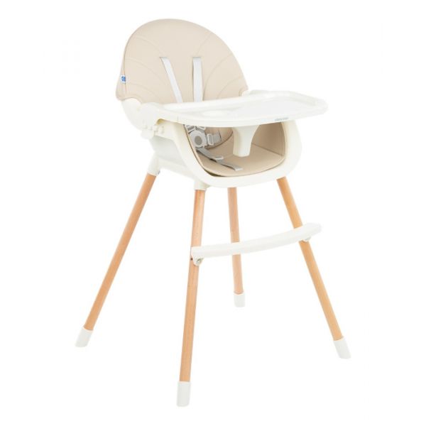 Kikkaboo Cadeira de Refeição 2 em 1 Nutri Wood Beige
