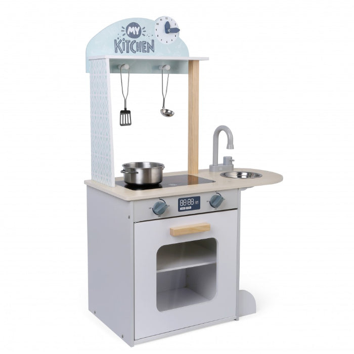 Cozinha de brincar em madeira Moni (com 4 utensílios de cozinha)