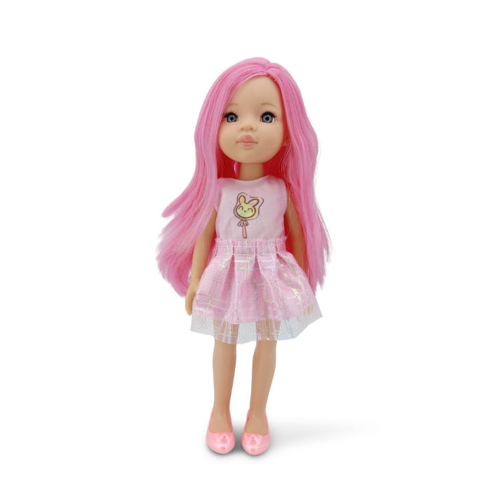 Boneca Moni Pretty Doll Pink Hair 33 cm