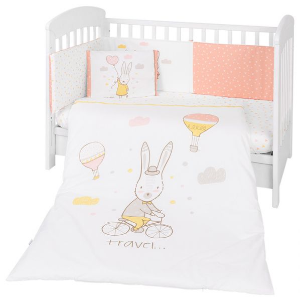 Kikkaboo Conjunto Jogo de Cama 6 Peças 60x120cm Rabbits In Love