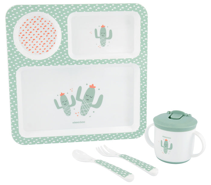 Conjunto refeição 4pçs Kikka Boo Cactus Menta